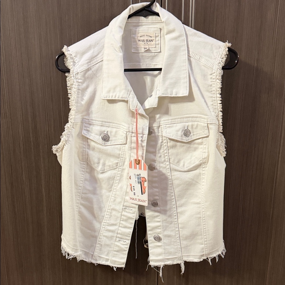 Max Jeans Ivory Denim Vest